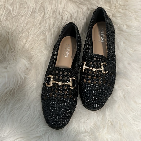 ALFANI Womens Black Woven Gayyle Round Toe Slip On Loafers - Picture 4 of 6